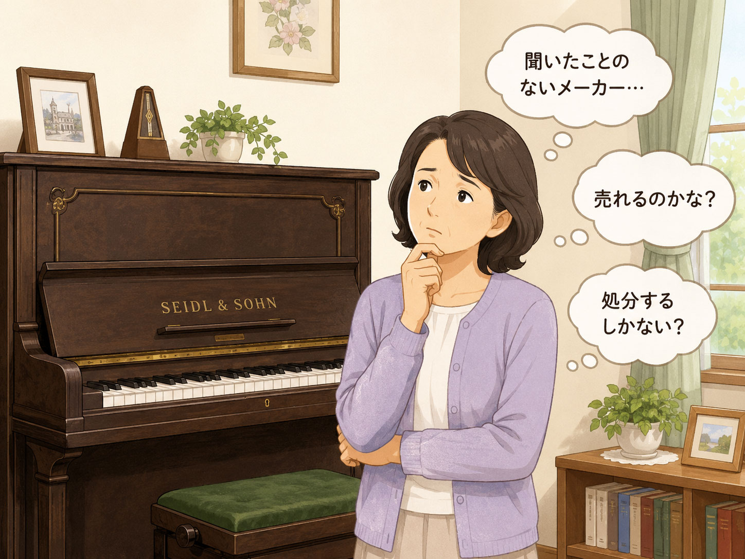 ヤマハ・カワイ以外のピアノでも売れるのか悩んでいる様子