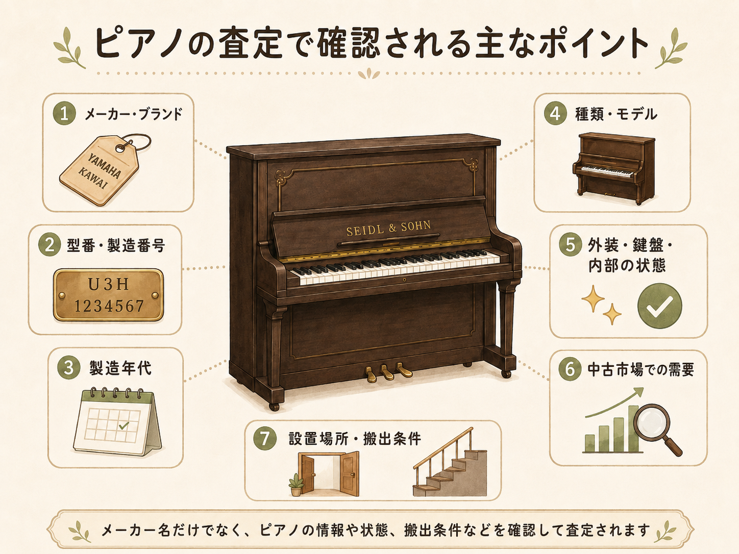 ピアノの価値を判断する際に確認したいポイント