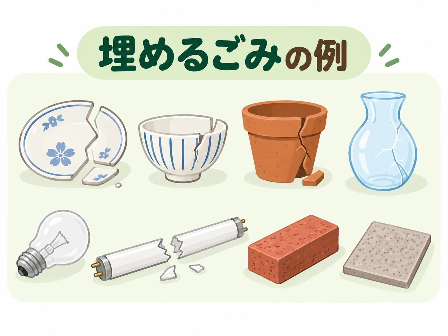 豊田市の代表的な埋めるごみ