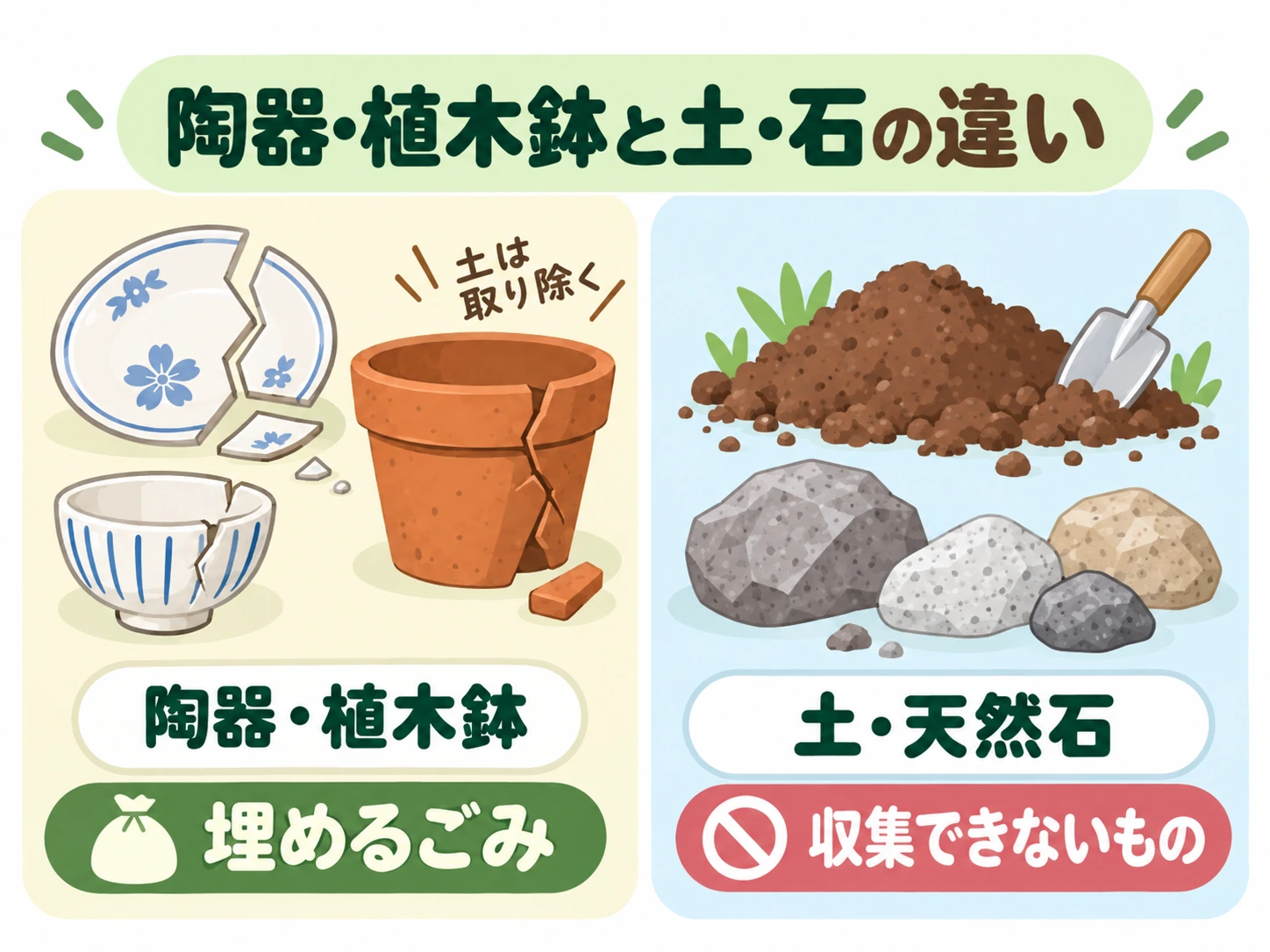 陶器・植木鉢と土・石の違い